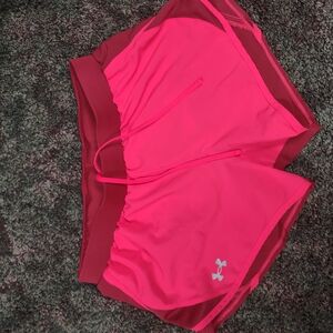 Under Armour Pink/Maroon Athletic Performance Shorts Size Small